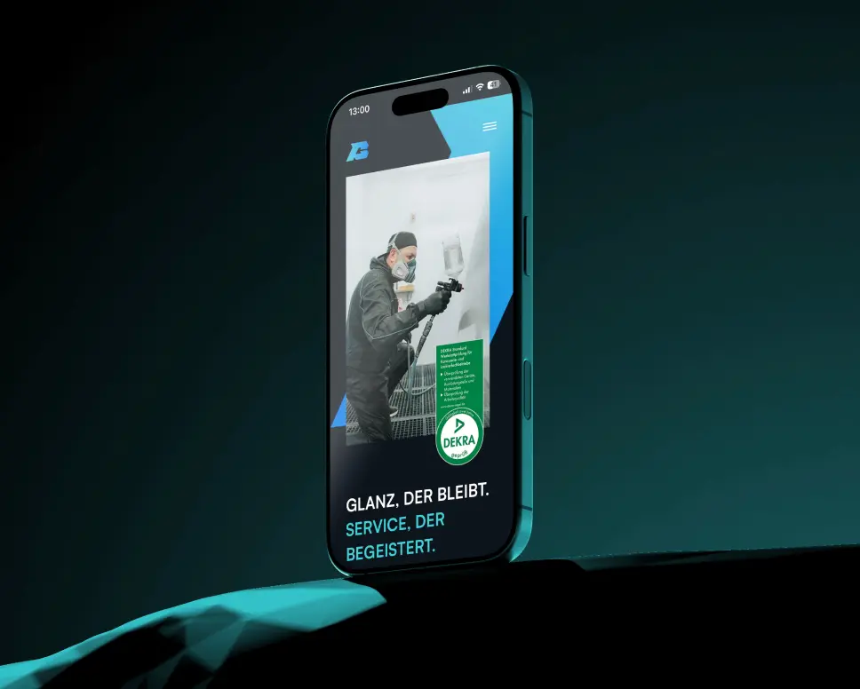 Mockup Smartphone der Webseite Bette Autolack