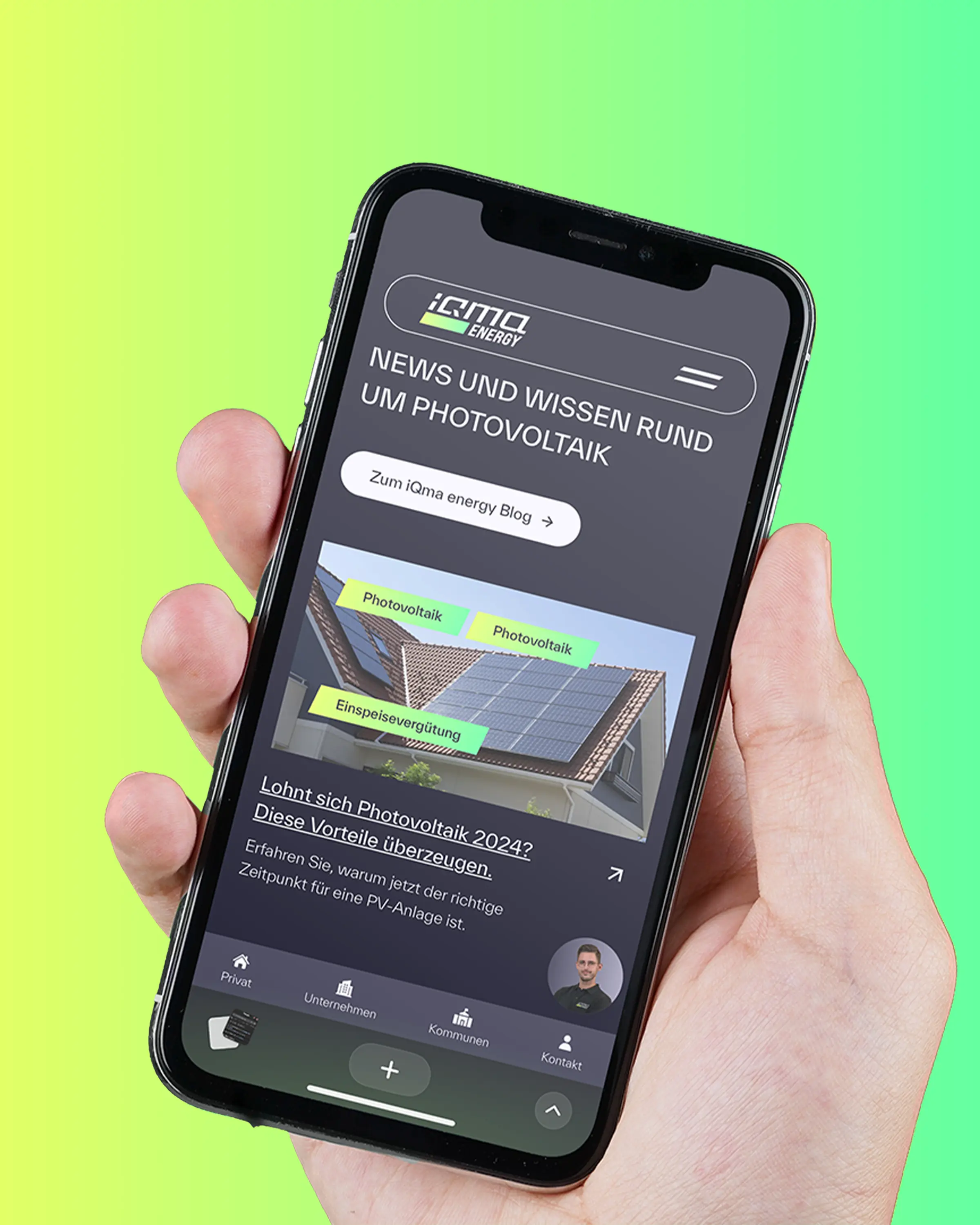 iQma Website Mobile Mockup