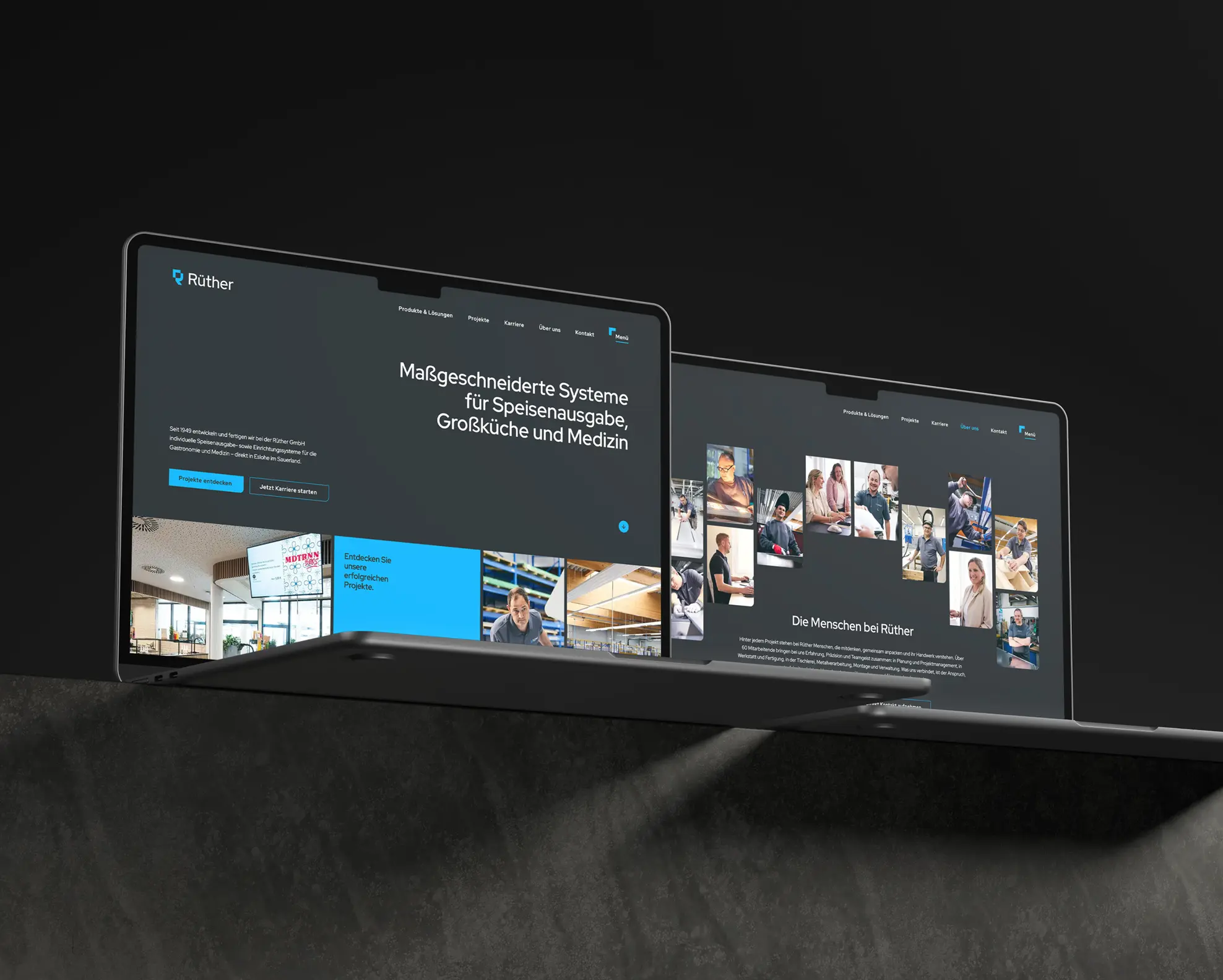 Mockup Laptops der Rüther Website